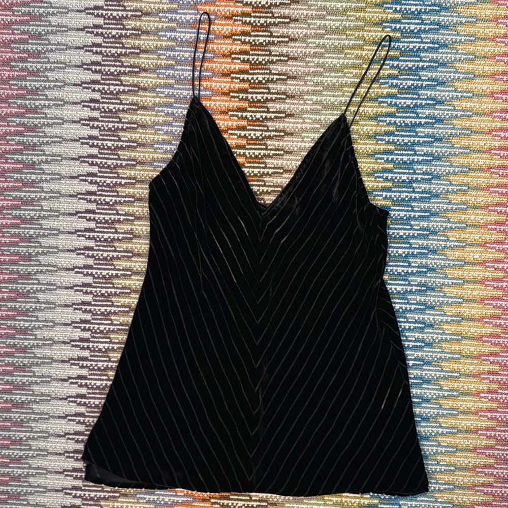 CAMI NYC black velvet sleeveless blouse — size S BNWT